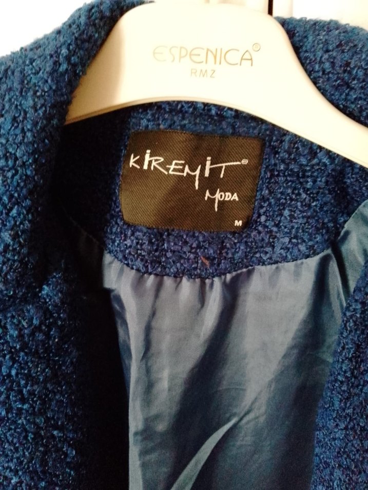 Mavi Kadın Yün Midi Kaban - Görsel 3