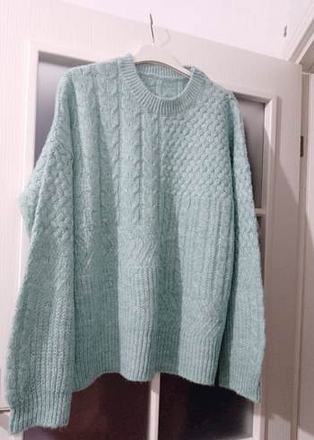 Gri Örgü Kadın Triko Kazak - Görsel 2