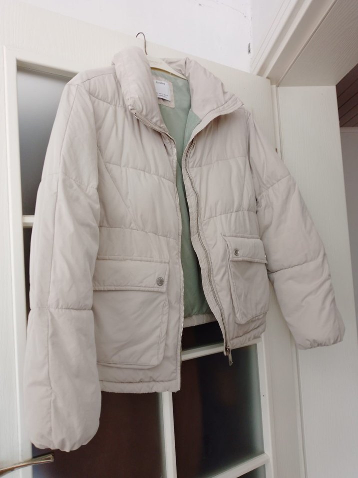 bej  renkli mont - Görsel 4