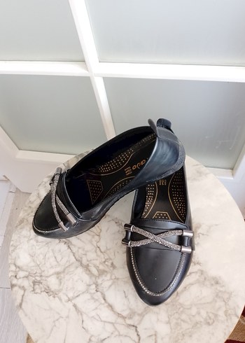 Tokalı Siyah Kadın Dolgu Topuk Babet - Görsel 2