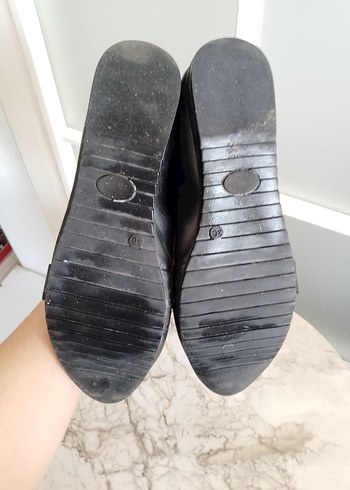 Tokalı Siyah Kadın Dolgu Topuk Babet - Görsel 4