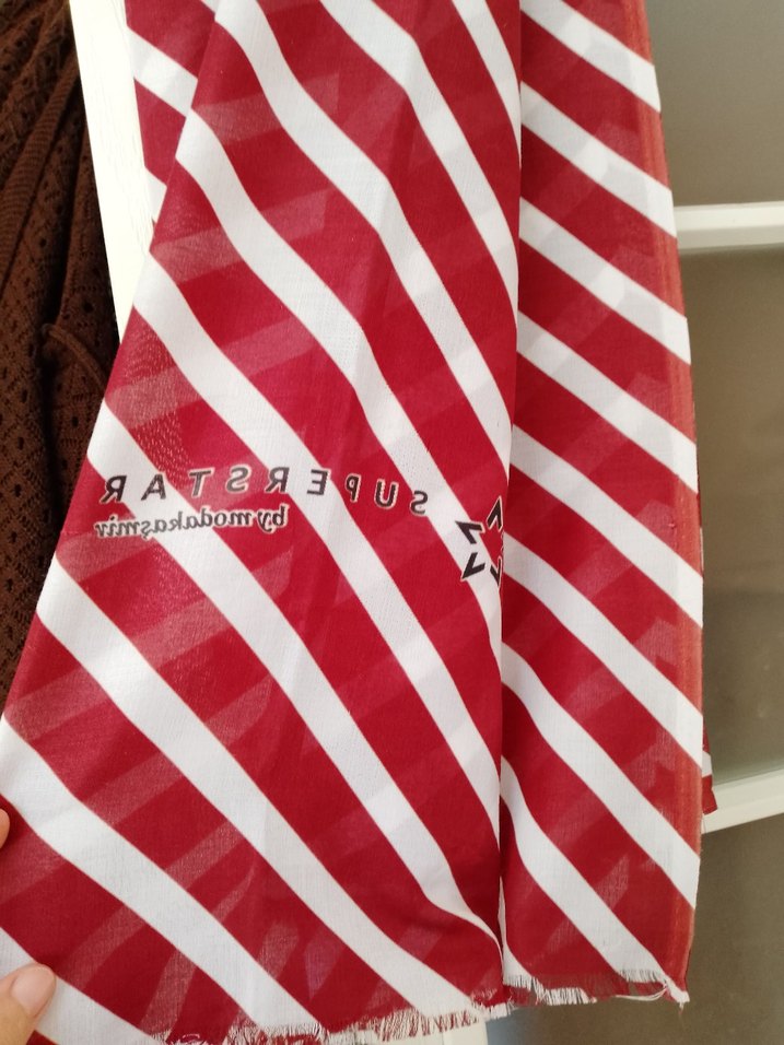 Kırmızı Çizgili şal - Görsel 3