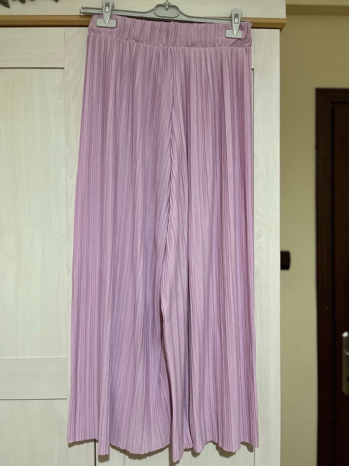 Bershka pilili pembe bol kesim pamuklu pantolon - Görsel 4