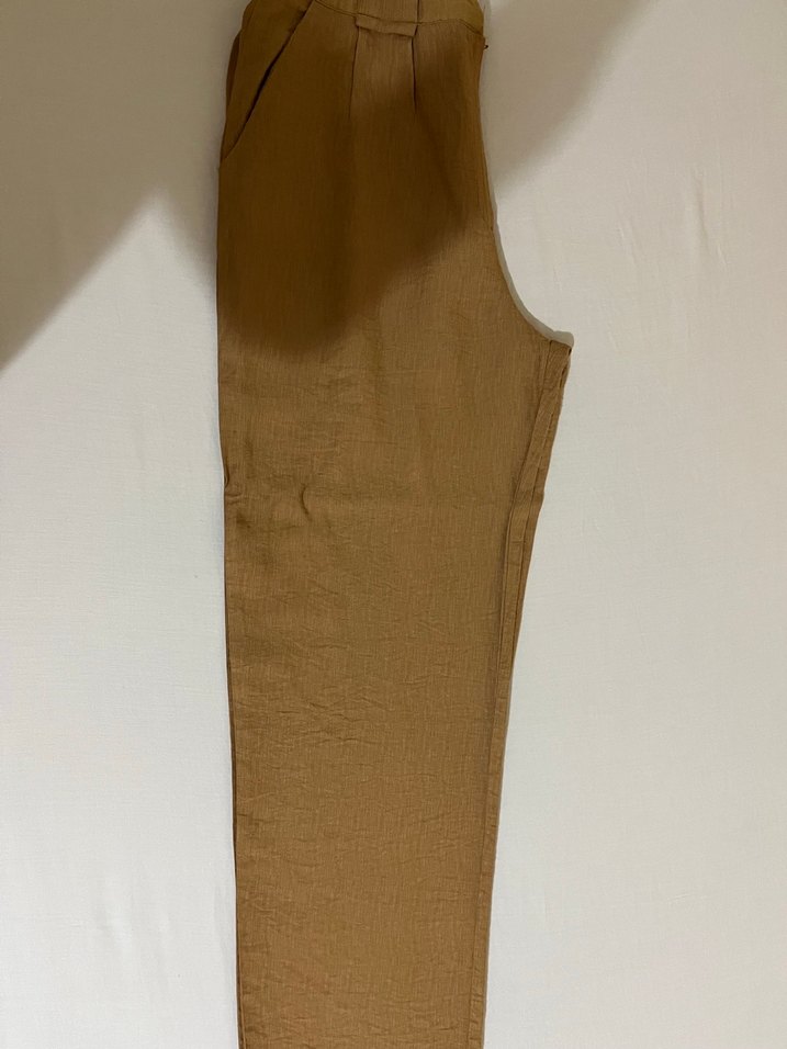 Suud collection camel dökümlü havuç kesim pantalon - Görsel 3