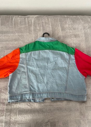 Renkli Düğmeli Kadın Denim Ceket - Görsel 2