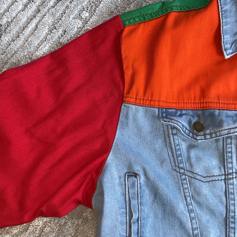 Renkli Düğmeli Kadın Denim Ceket - Görsel 4