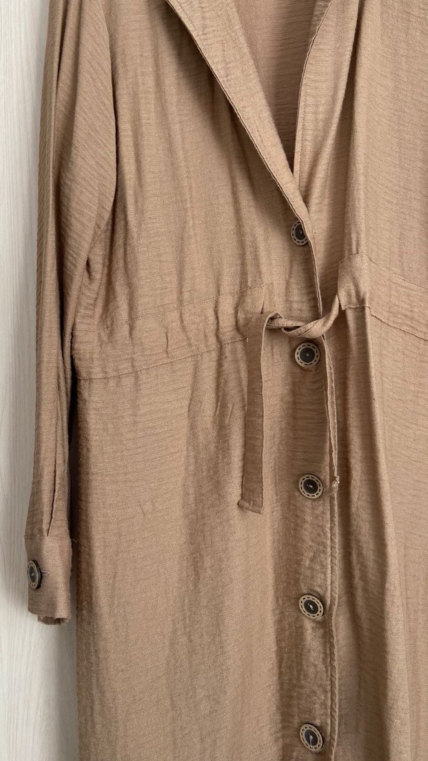 Bej Uzun Kadın Elbise - Görsel 3