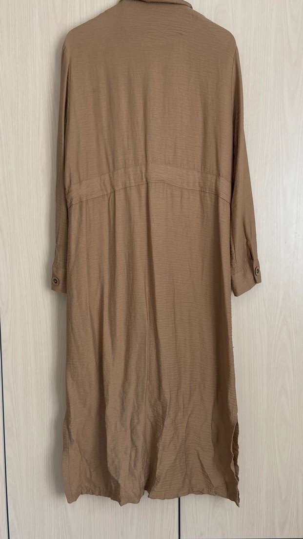 Bej Uzun Kadın Elbise - Görsel 2