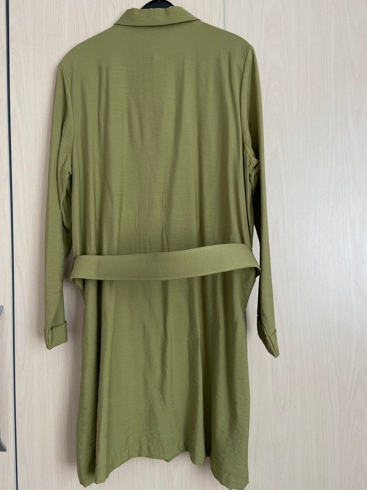 Kadın Haki Uzun Kollu Salaş Uzun Gömlek Tunik - Görsel 2