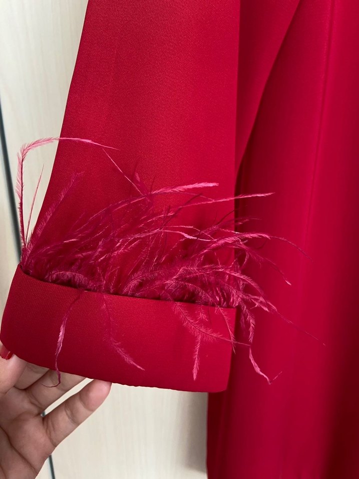 Kırmızı Uzun Kollu Tunik - Görsel 3