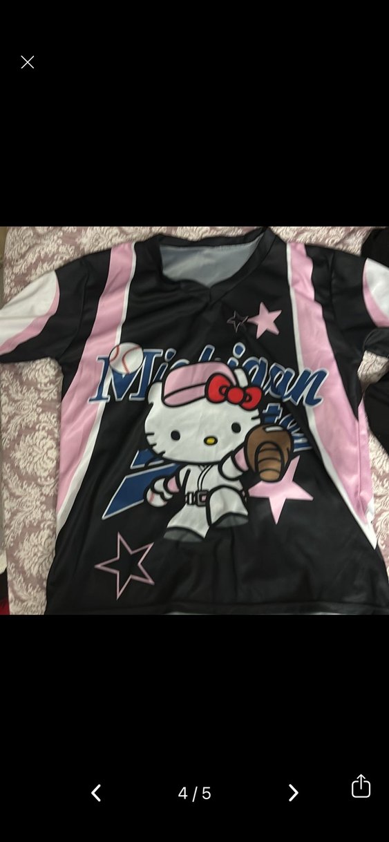 Pembe Baskılı Kısa Kollu Kadın Tişört - Görsel 3