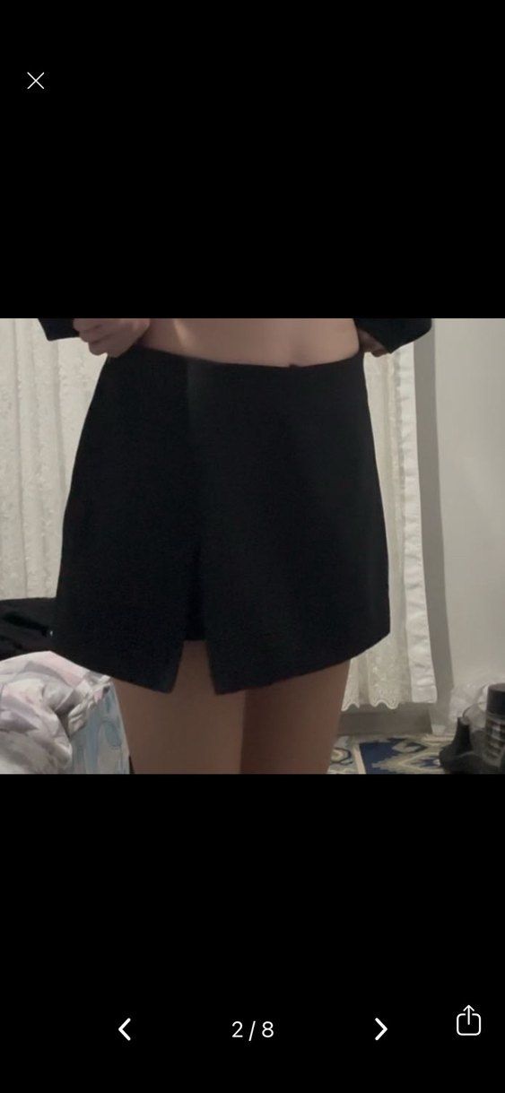 siyah sort etek fermuarlı - Görsel 2