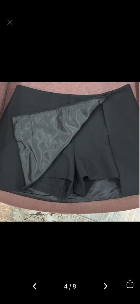 siyah sort etek fermuarlı - Görsel 4