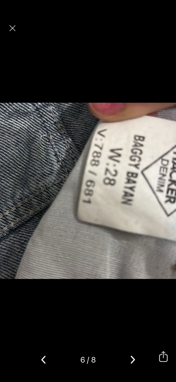 Yüksek Bel Bol Paca Mavi Kot Pantalon - Görsel 5