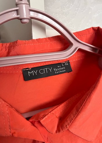 Düğmeli Nar çiçeği Keten Gömlek - Görsel 5