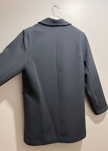 Gri Kadın Ofis Blazeri, Normal Boy, Düz Kesim - Görsel 7