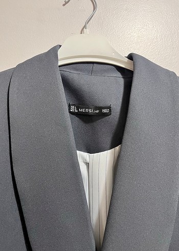 Gri Kadın Ofis Blazeri, Normal Boy, Düz Kesim - Görsel 4