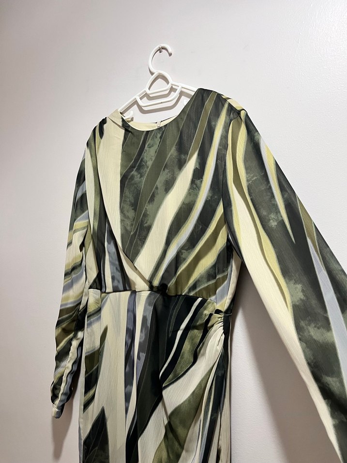 Drapeli Uzun Kadın Elbise - Görsel 2