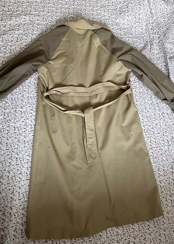 Bej Düğmeli uzun Kadın Trençkot - Görsel 7