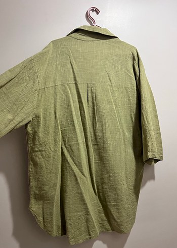 Yeşil Uzun Keten Kadın Kimono - Görsel 4