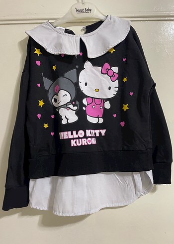 Hello Kitty Kuromi Desenli Kiz Cocuk Sweatshirt