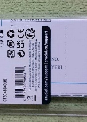 Crucial sıfır ddr5 8gb 4800mhz ram - Görsel 2