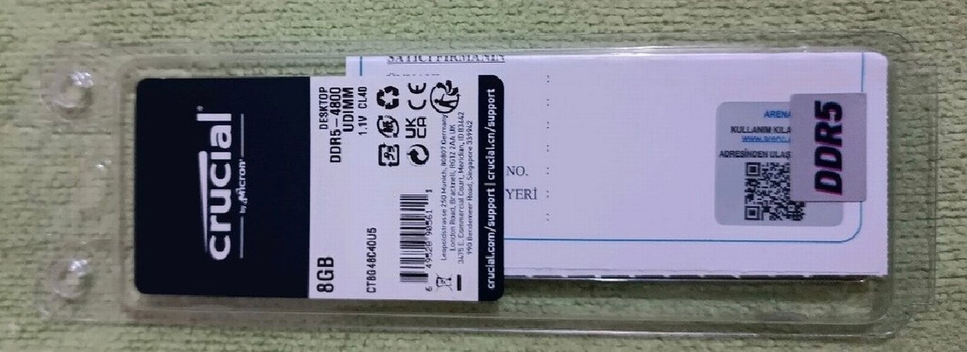Crucial sıfır ddr5 8gb 4800mhz ram - Görsel 2