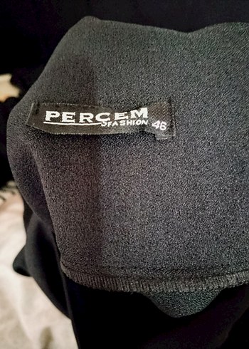 Siyah Uzun Kollu Drapeli Tunik - Görsel 3