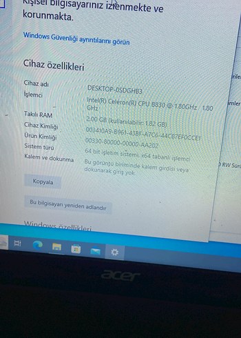 Siyah Acer Dizüstü Bilgisayar - Görsel 4