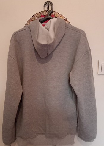 Gri Kadın Sweatshirt, Basic, Rahat Kesim - Görsel 2