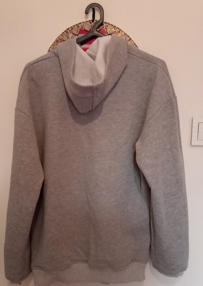 Gri Kadın Sweatshirt, Basic, Rahat Kesim - Görsel 2