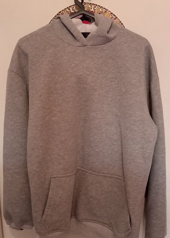 Gri Kapüşonlu Kadın Sweatshirt - Görsel 12