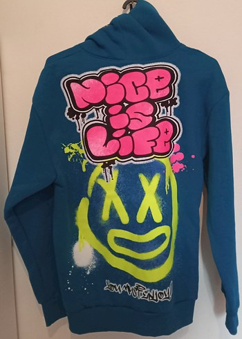 Gri Kapüşonlu Kadın Sweatshirt - Görsel 9