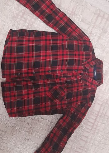 Düğmeli Kırmızı Ekose çocuk Gömlek - Görsel 2