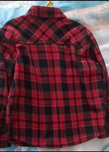 Düğmeli Kırmızı Ekose çocuk Gömlek - Görsel 6