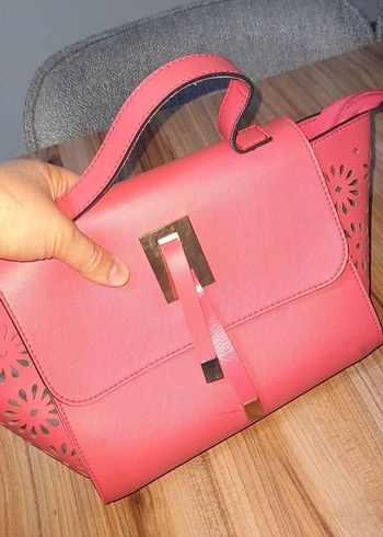 Tokalı nar çiçeği çanta - Görsel 7