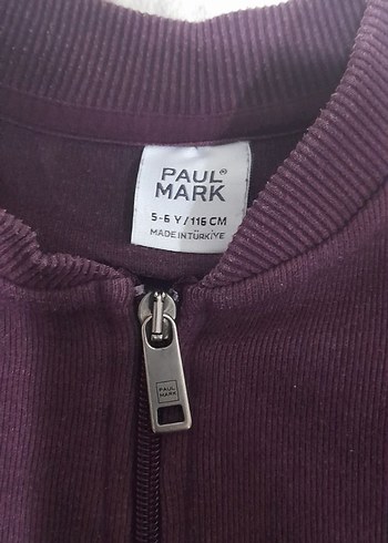 erkek Çocuk Mürdüm Fermuarlı Sweatshirt - Görsel 2