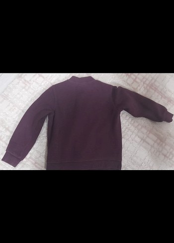 erkek Çocuk Mürdüm Fermuarlı Sweatshirt - Görsel 5