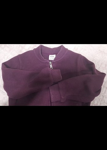 erkek Çocuk Mürdüm Fermuarlı Sweatshirt - Görsel 3