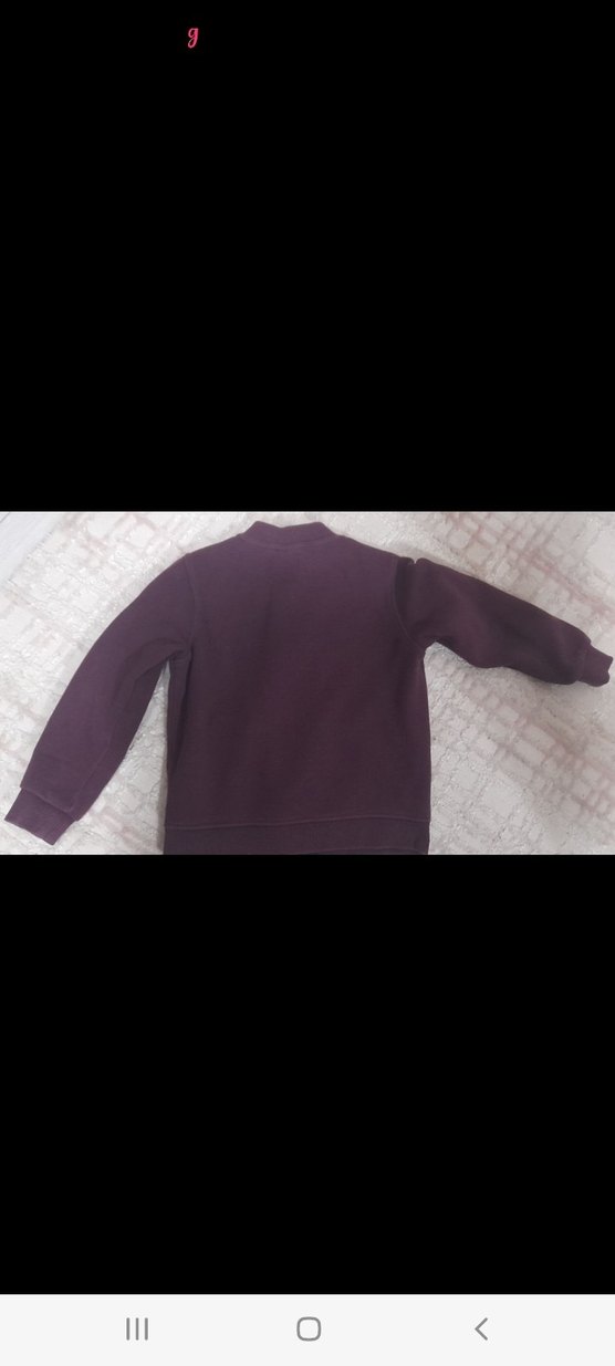 erkek Çocuk Mürdüm Fermuarlı Sweatshirt - Görsel 5