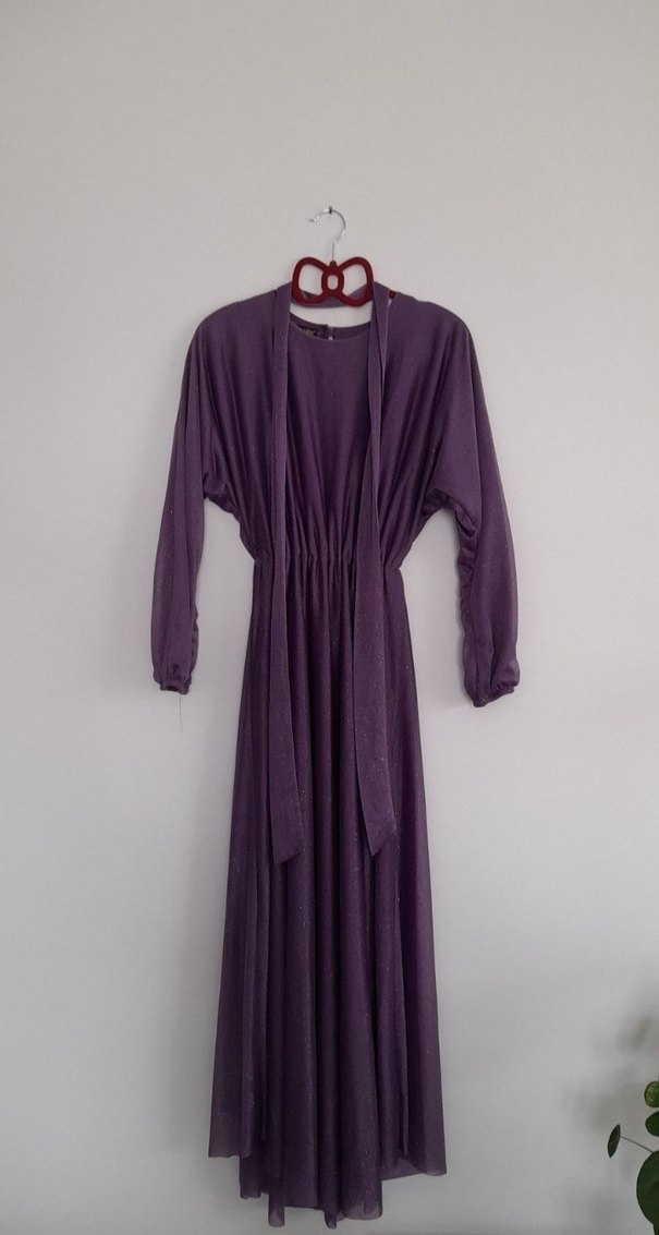 Uzun Elbise (lila mor simli), Uzun Kollu - Görsel 4