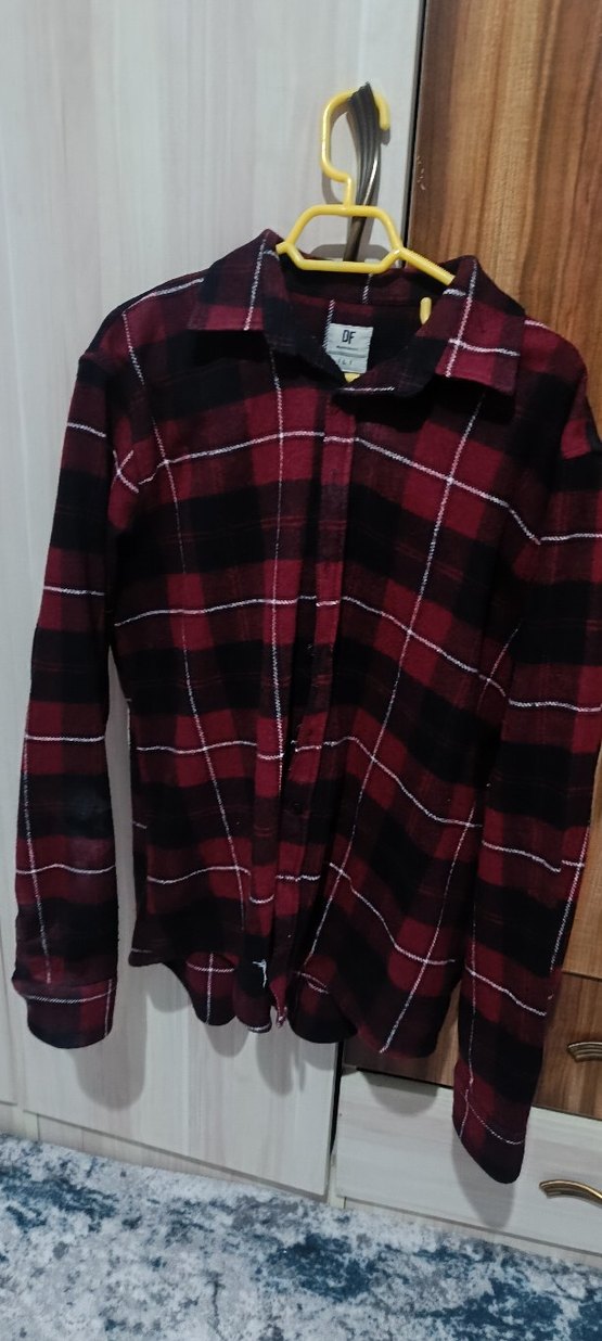 Bordo Ekose Uzun Kollu Erkek Gömlek - Görsel 2