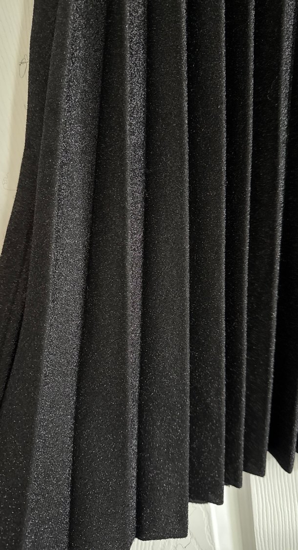 Kadın Siyah Pilili Uzun Etek - Görsel 2