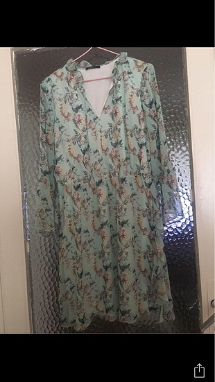 Trendyol & Milla Su yeşili çiçekli elbise