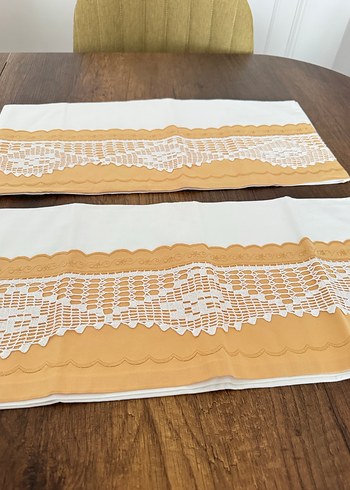 Bej Nakışlı sarılı yastık kılıfı takımı - Görsel 2