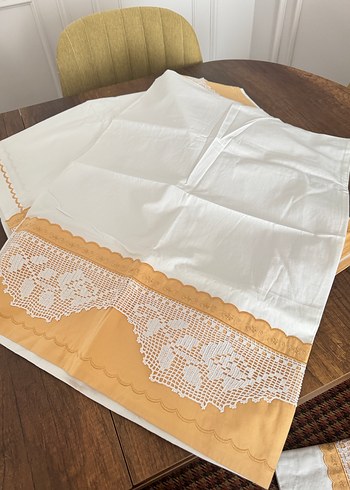 Bej Nakışlı sarılı Yatak Örtüsü Seti - Görsel 7