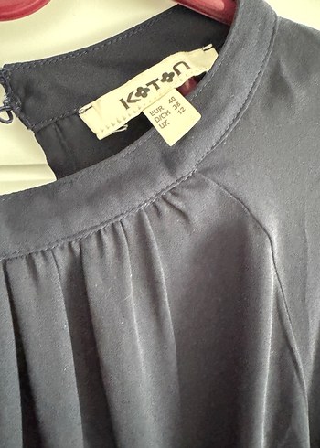 Gri Fırfırlı Yüksek Yakalı Kadın Bluz - Görsel 2