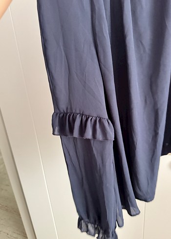 Gri Fırfırlı Yüksek Yakalı Kadın Bluz - Görsel 4