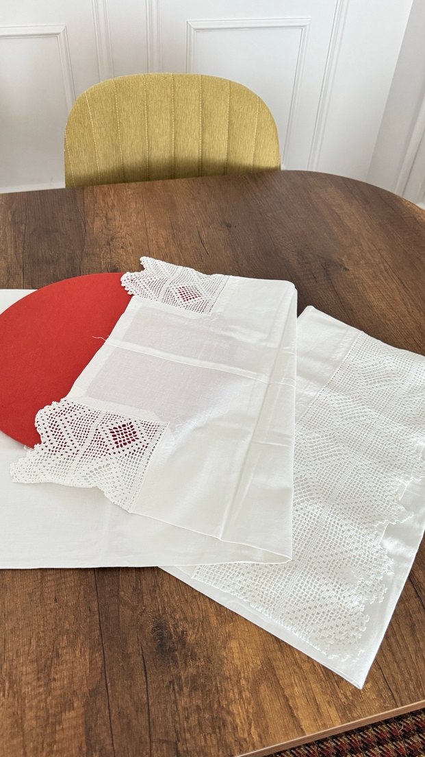 Dantel sarılı piko yastık kılıfı takımı - Görsel 5