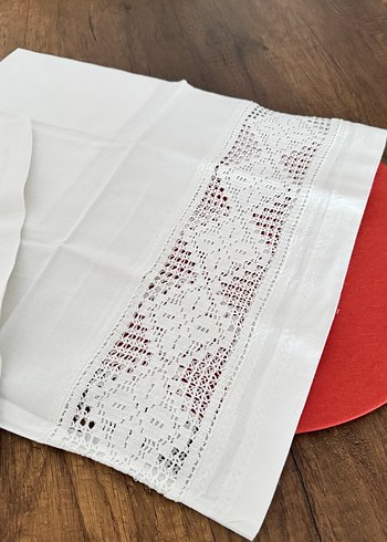 Dantel kenar yastık kılıfı piko ve sarılmış - Görsel 3